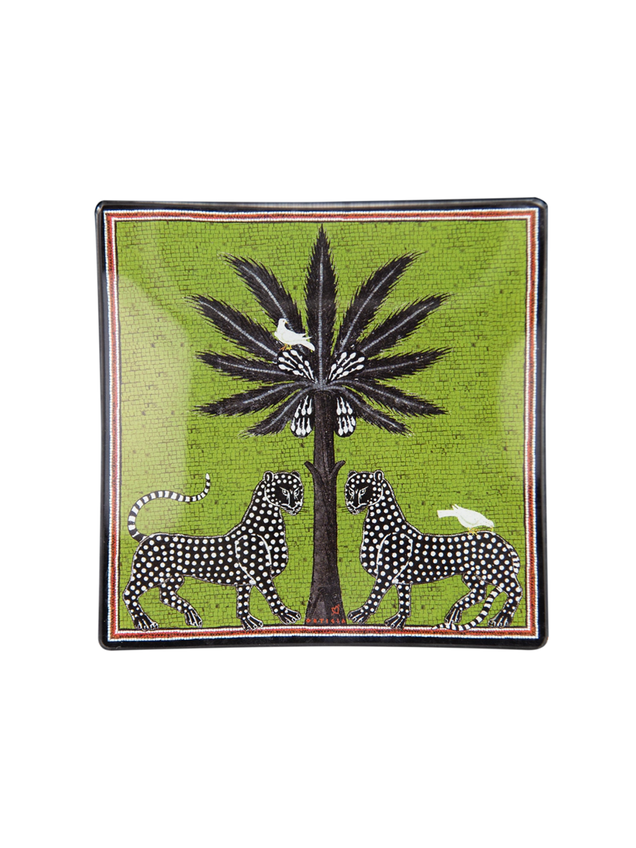 Mosaico Green Glass Plate
