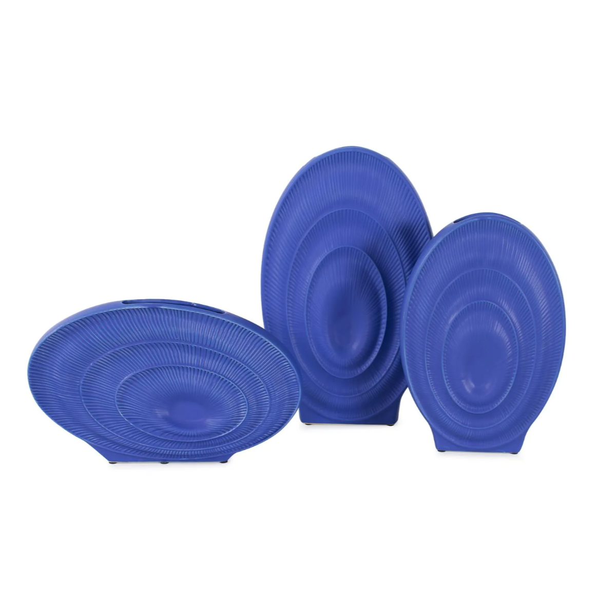 Radiant Blue Short Ceramic Vase