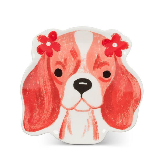 Fancy Dog Head Plate 5" - King Charles Spaniel
