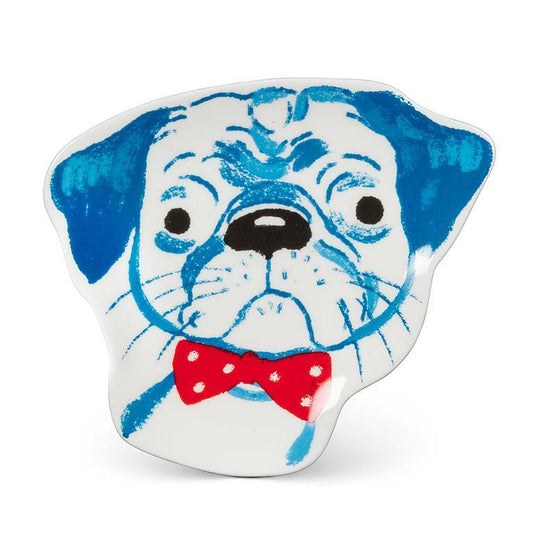 Fancy Dog Head Plate 5" - Pug