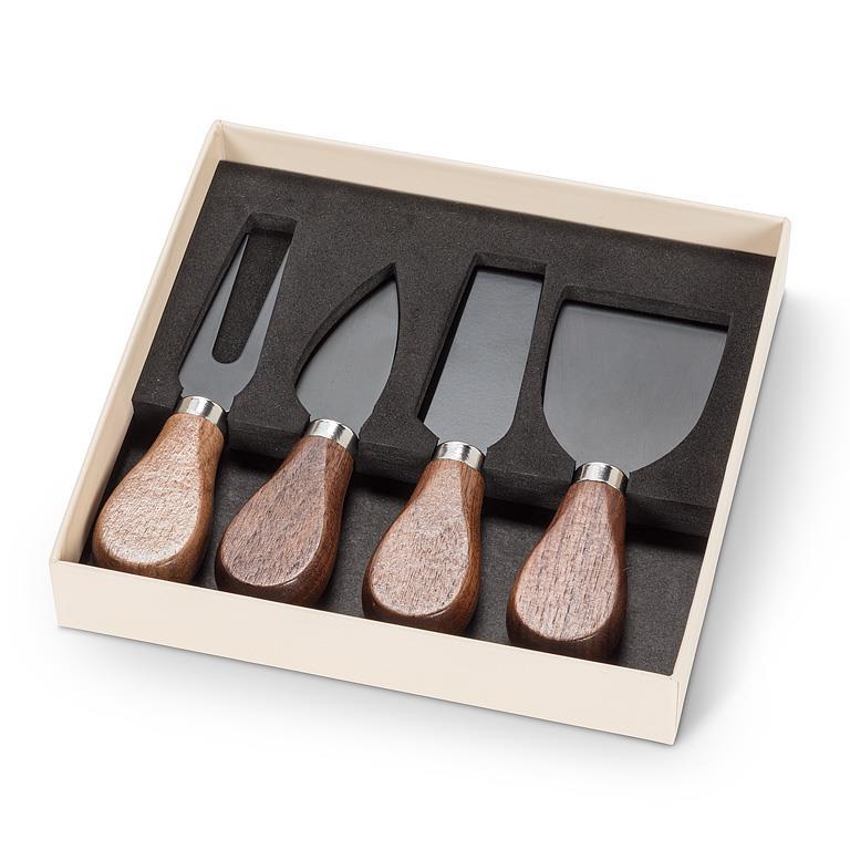 Walnut Handle Cheese Knives - Set of 4