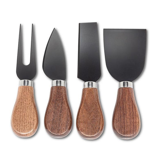 Walnut Handle Cheese Knives - Set of 4