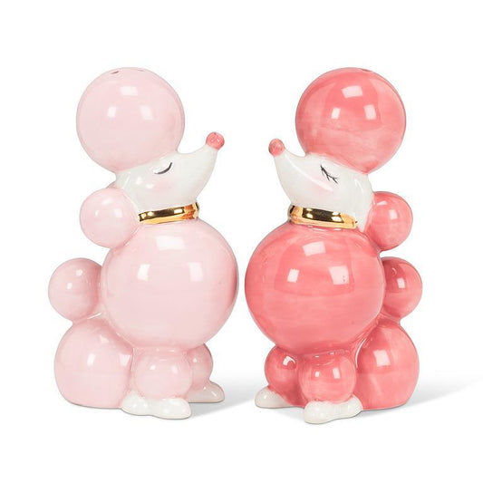 Pink Poodle Salt and Pepper 3.5"H