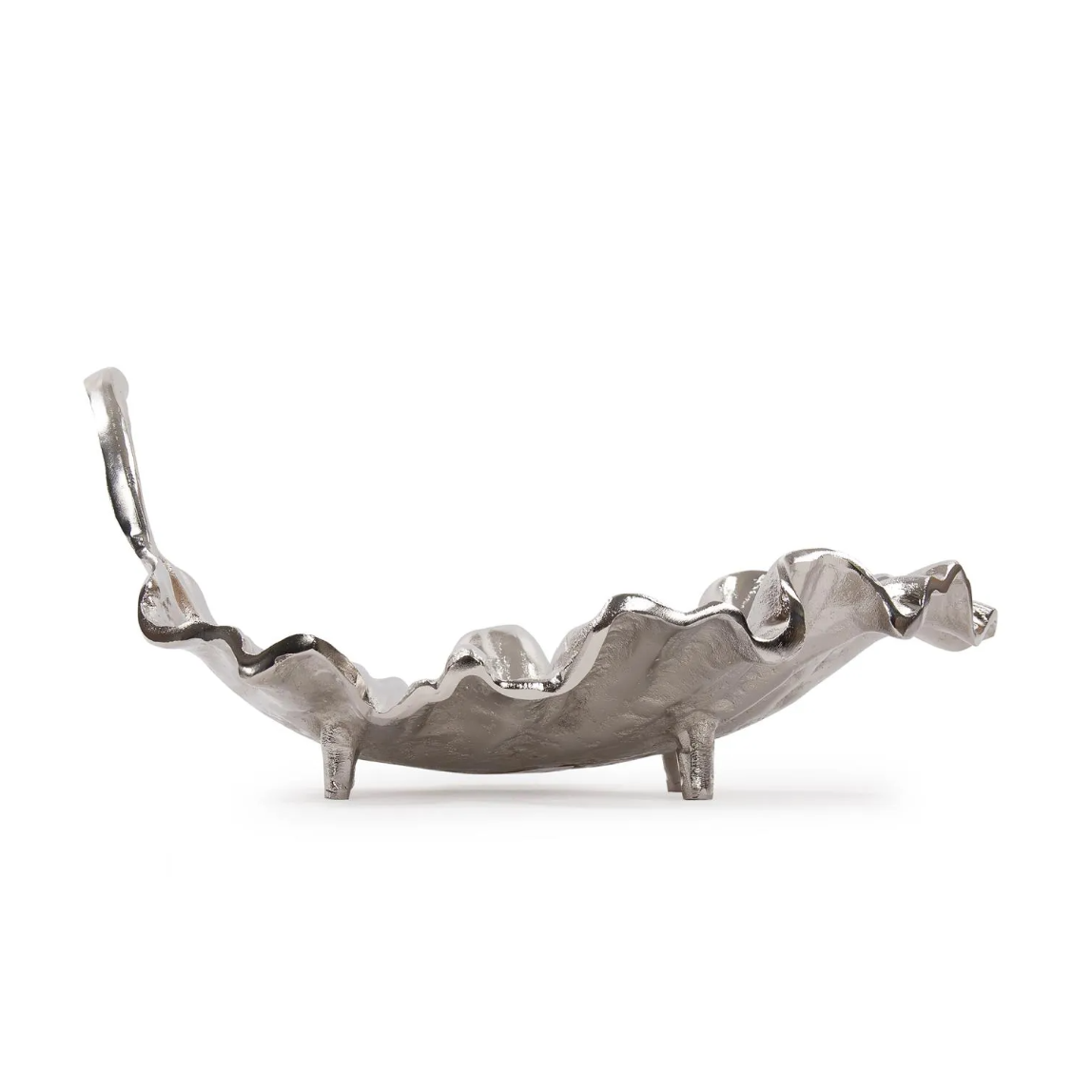Calathea Leaf Silver Sculpture – Large