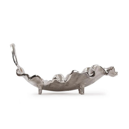 Calathea Leaf Silver Sculpture – Large