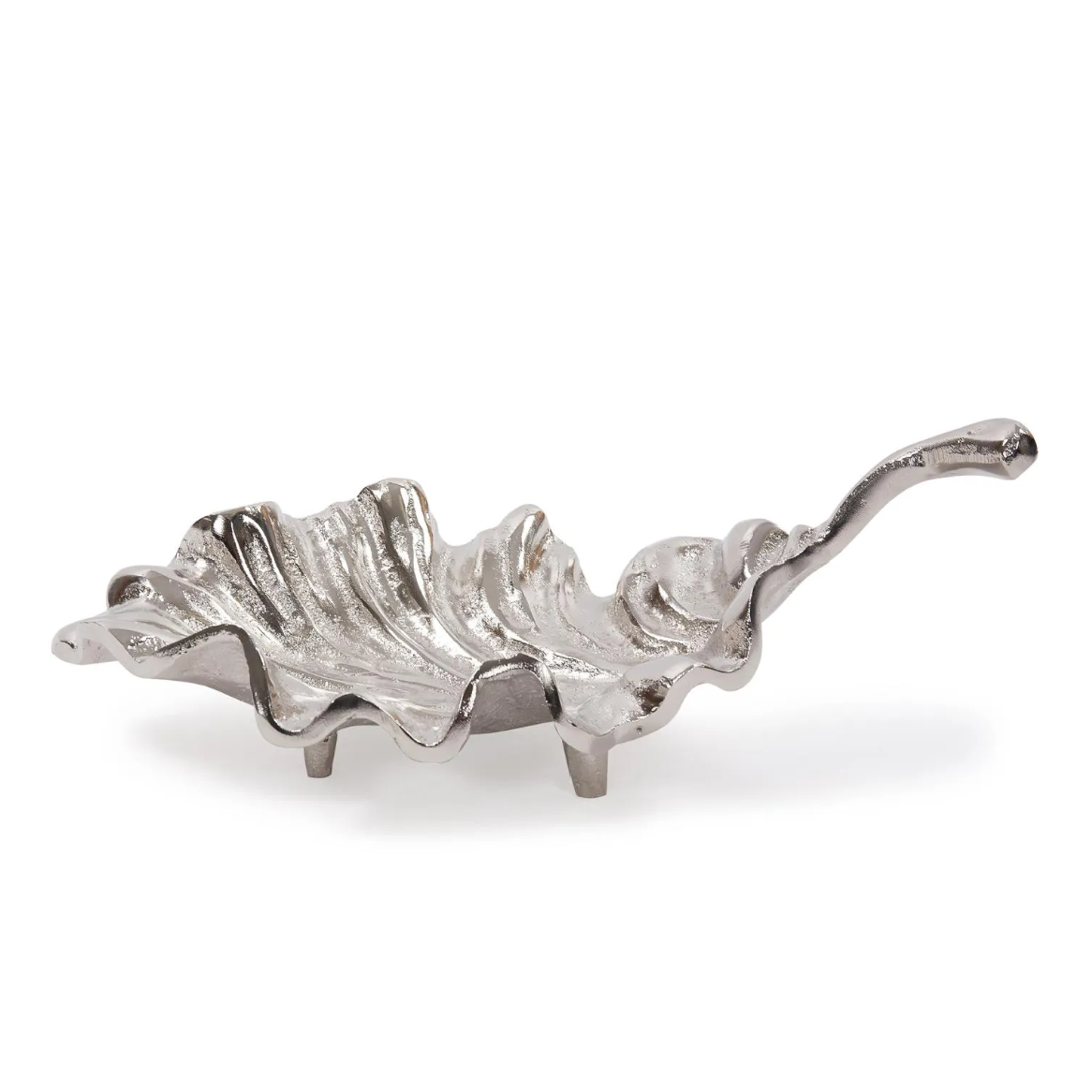 Calathea Leaf Silver Sculpture – Small