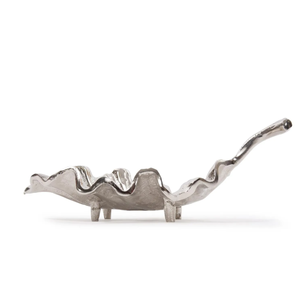 Calathea Leaf Silver Sculpture – Small