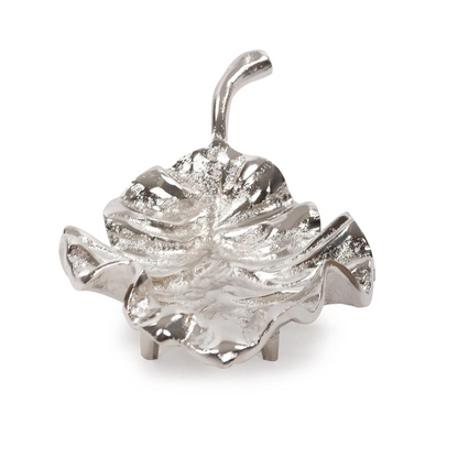 Calathea Leaf Silver Sculpture – Small