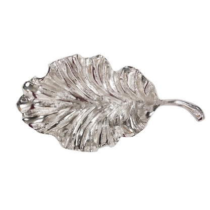 Calathea Leaf Silver Sculpture – Small