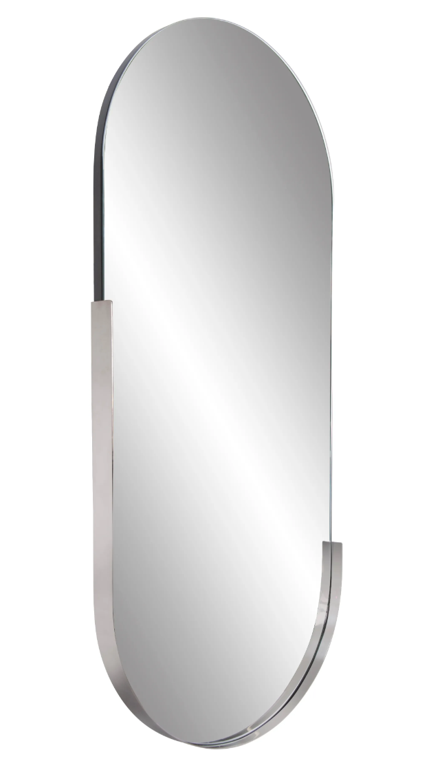 Dante Stainless Steel Gray Capsule Mirror