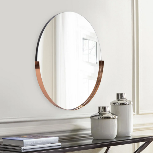 Dante Stainless Steel Round Rose Gold Mirror