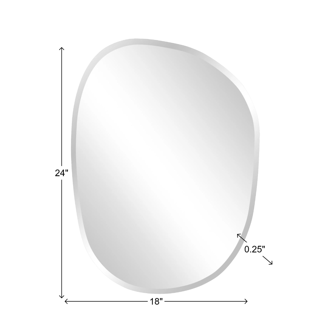 Frameless Asymmetrical Mirror