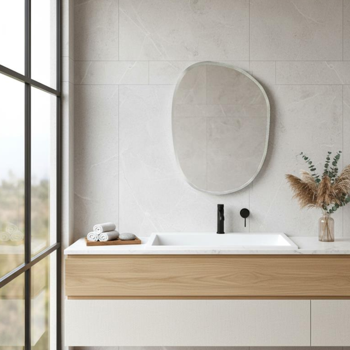 Frameless Asymmetrical Mirror
