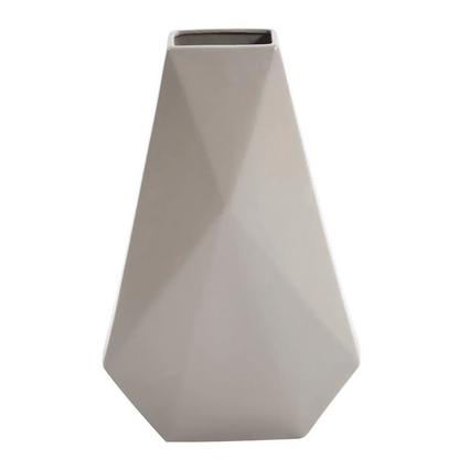 Geo Matte Stone Ceramic Vase – Medium