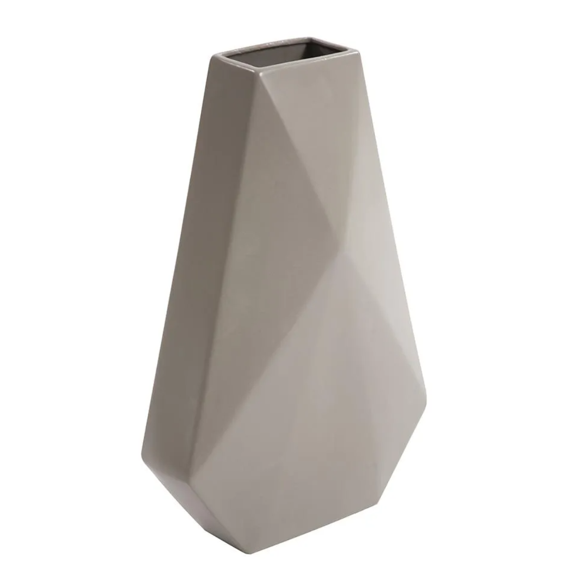 Geo Matte Stone Ceramic Vase – Medium
