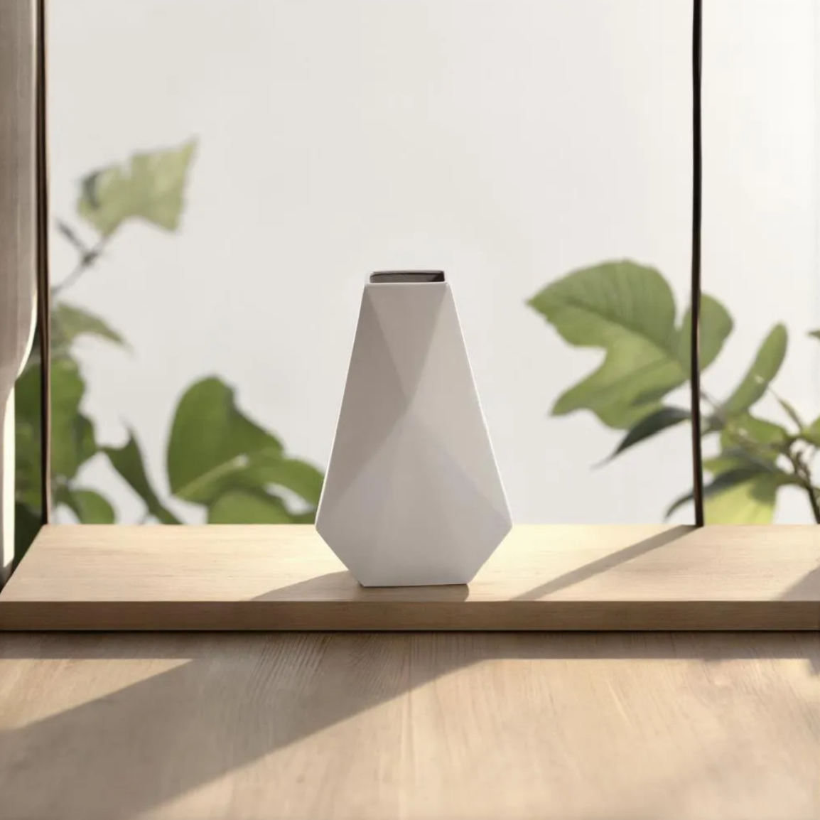 Geo Matte Stone Ceramic Vase – Medium
