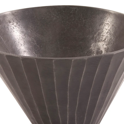 Graphite Chiseled Metal Bowl