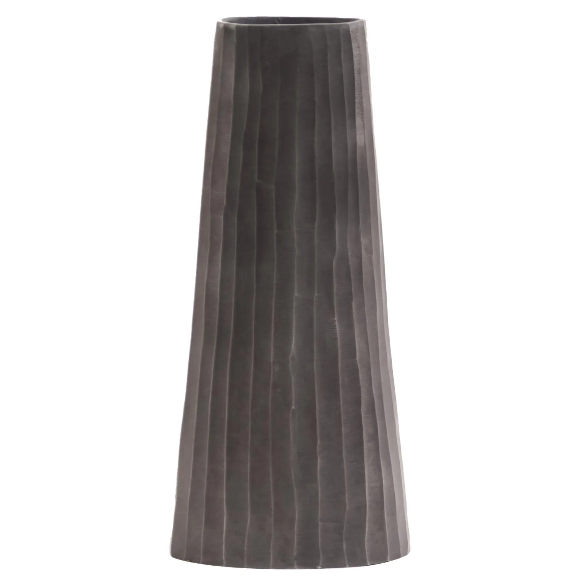 Graphite Chiseled Metal Vase