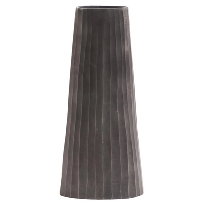 Graphite Chiseled Metal Vase