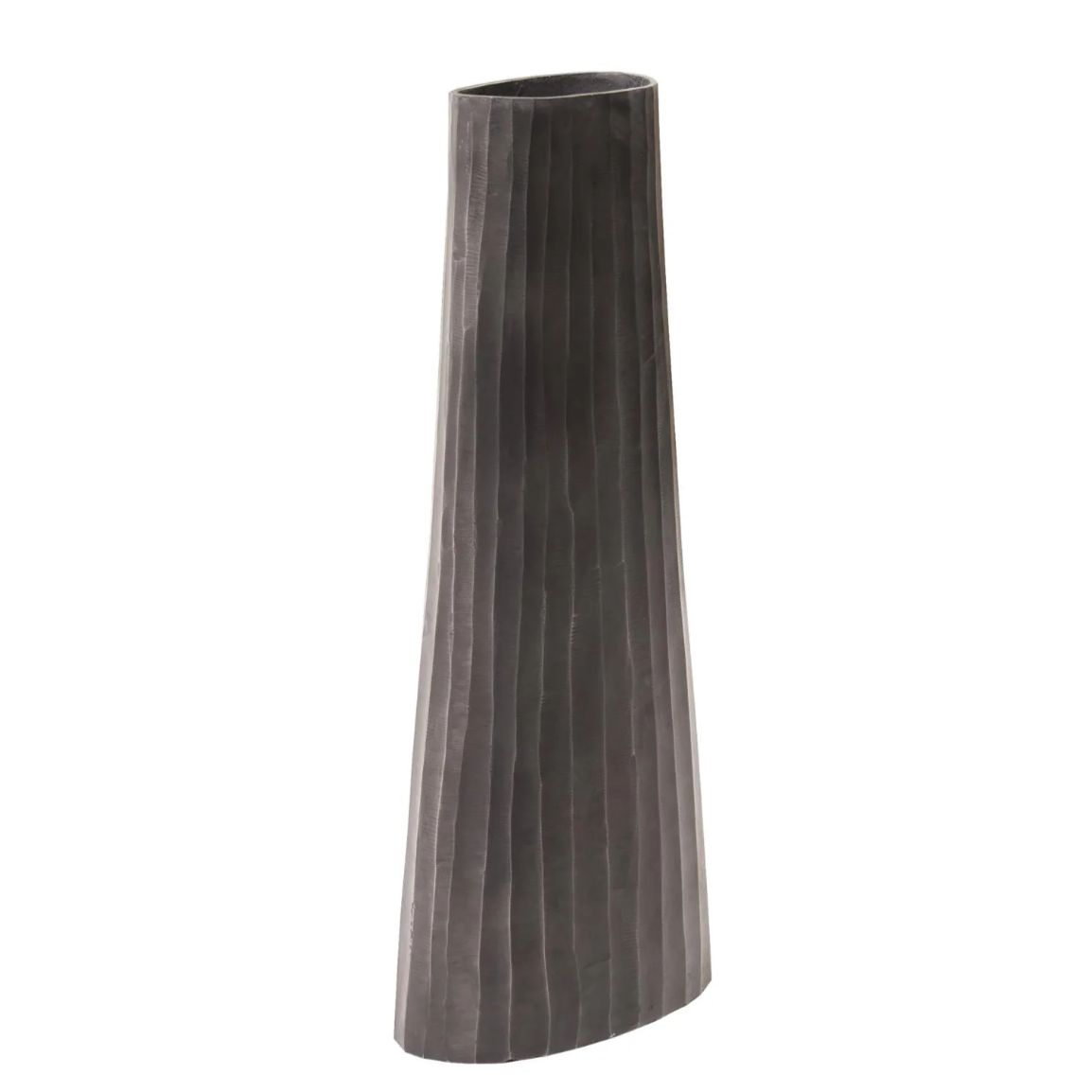 Graphite Chiseled Metal Vase