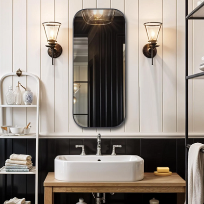 Matte Black Metal Dressing Mirror