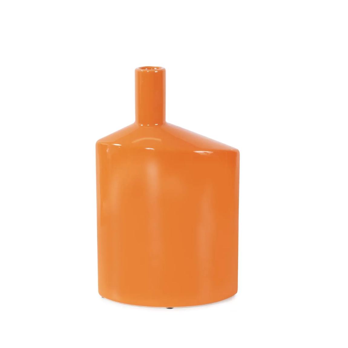 Orange Valencia Askewed Short Bottle Vase