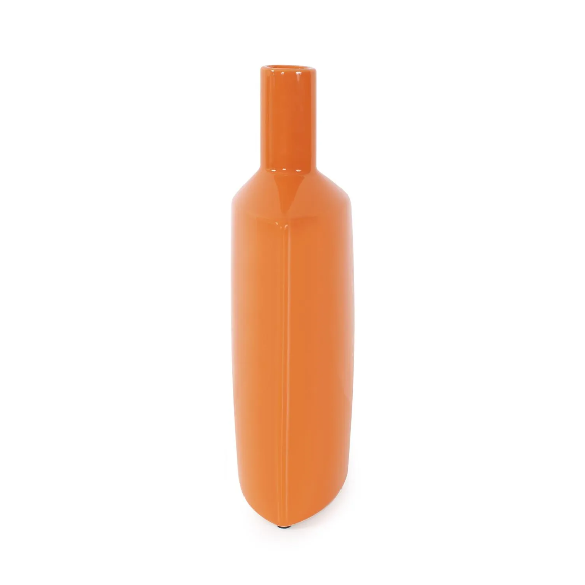 Orange Valencia Askewed Short Bottle Vase