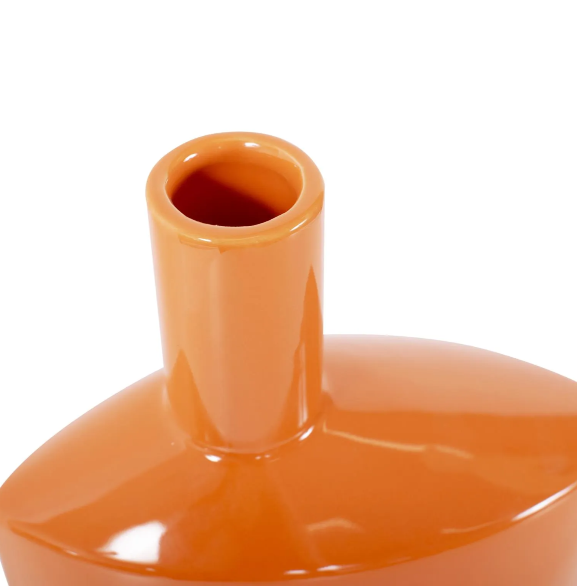 Orange Valencia Askewed Short Bottle Vase