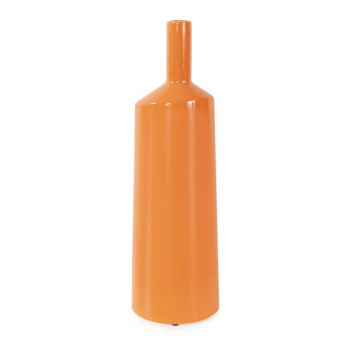 Orange Valencia Askewed Tall Bottle Vase