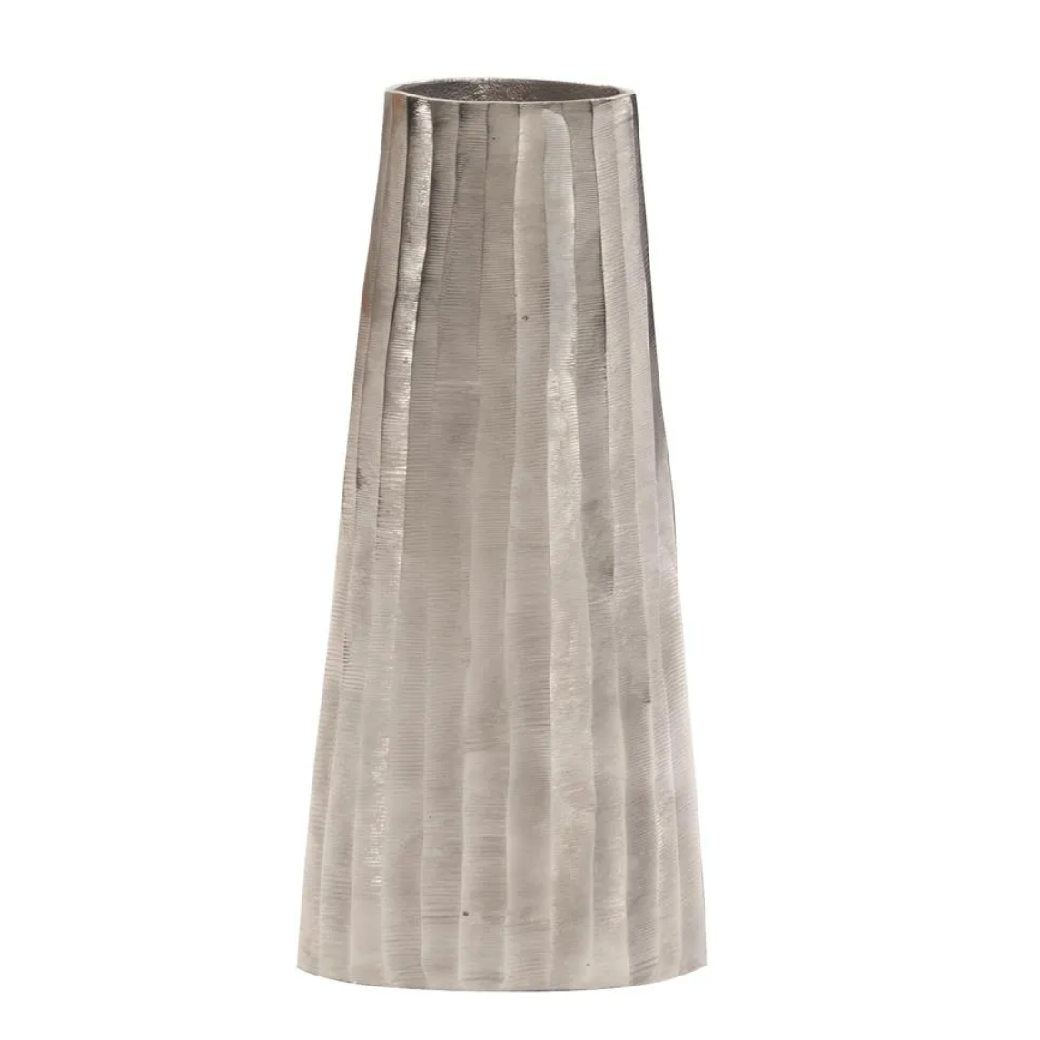 Silver Chiseled Metal Vase