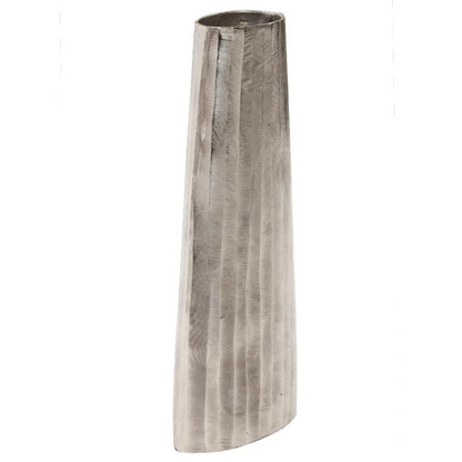 Silver Chiseled Metal Vase